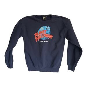 Planet hollywood unisex size small new york crewneck sweatshirt blue world men